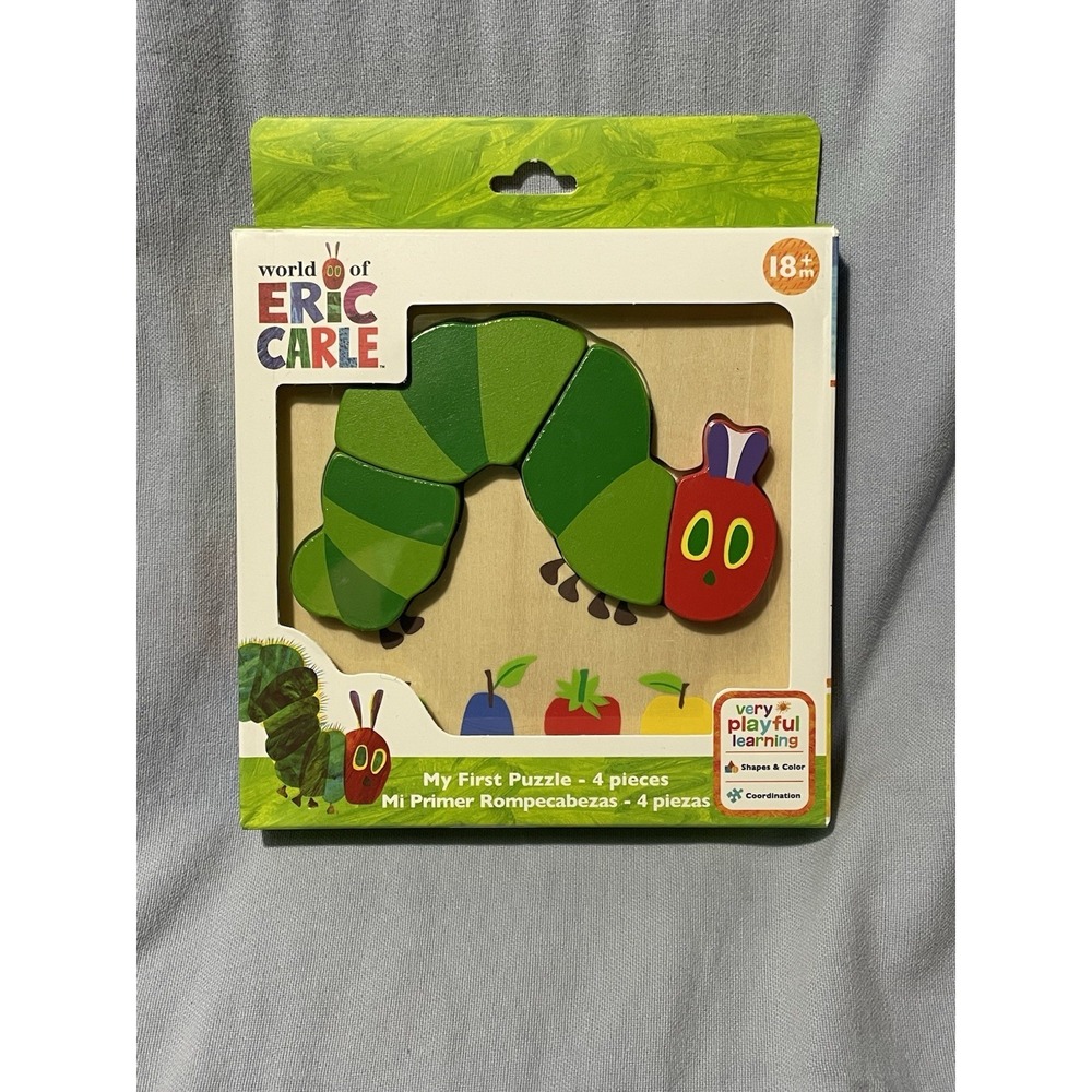 NEW Eric Carle The Very Hungry Caterpillar Wooden 4 Piece "My First Puzzle"